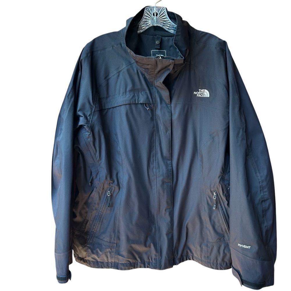 The North Face Hyvent Jacket Womens XL Black Full Zip Ski Jacket